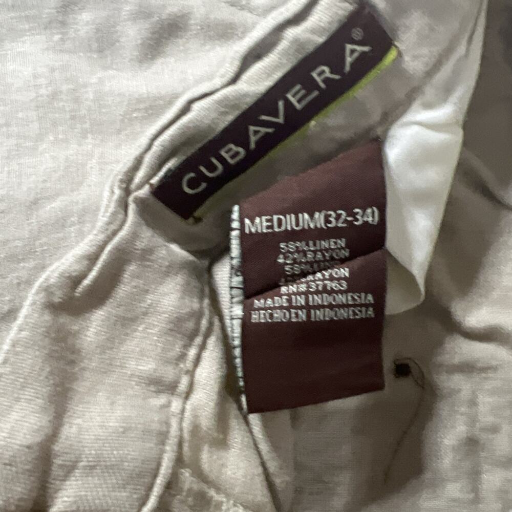 Cubavera Linen Blend Men's Beige Pants Size M (32-34) Beach Wear Comfort Hipster - Picture 3 of 8